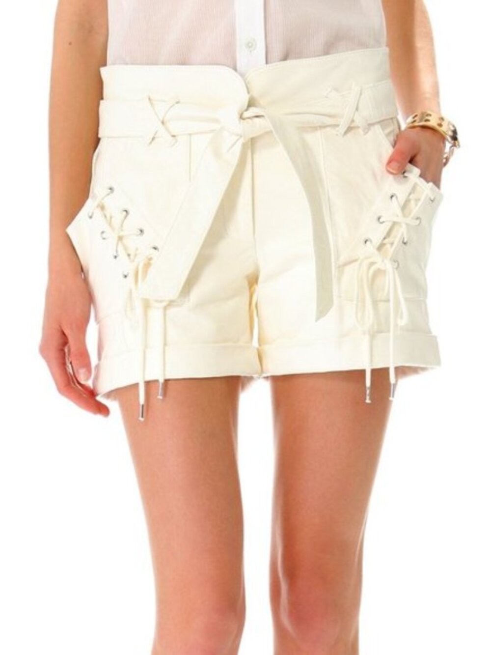 Rebecca Minkoff NEW Shorts Leather LaceUp Sexy Women's 6